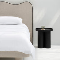 هيكل سرير «ماجو» المنجد مع لوح رأس «غريس ويف»