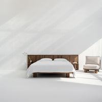 هيكل سرير «ماجو» مع لوح رأس «تولوم» من 6 قطع