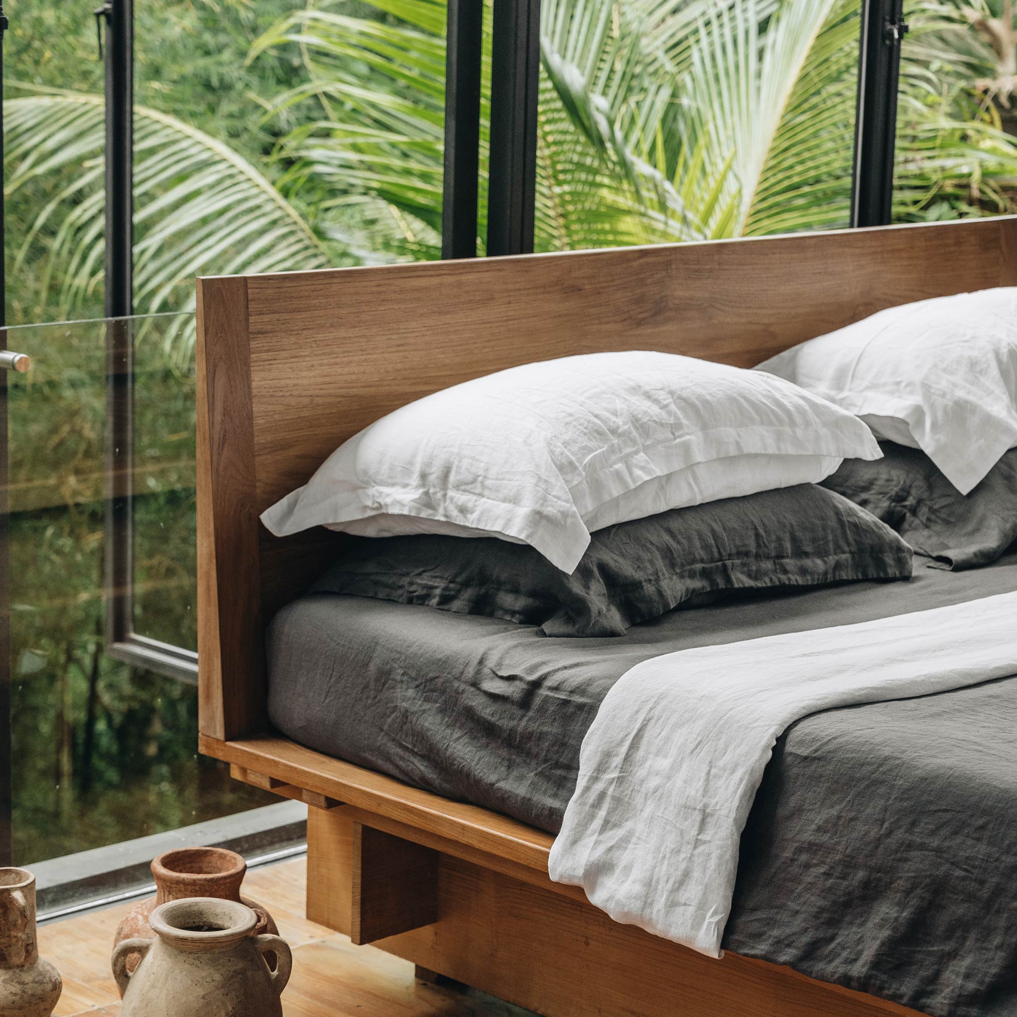 White linen cheap pillow covers